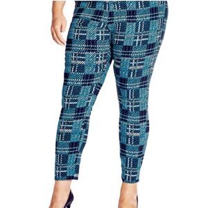 Avenue Pant Jemma Teal/Black Pull on Pants SZ 16‎ NWT